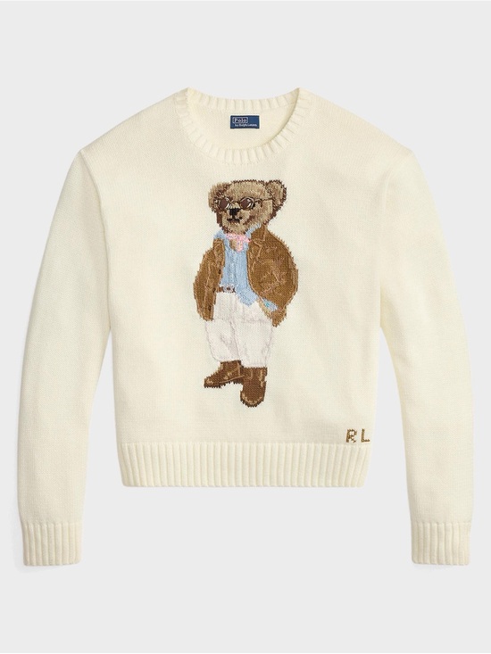 Ralph Lauren Other - Ralph Lauren Cream Crewneck Sweater with Polo Bear Intarsia